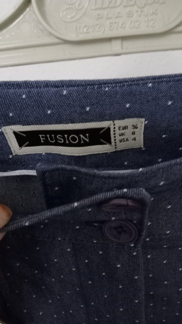 Puantiye Mini Kot gorunumlu kumas Etek - Görsel 5