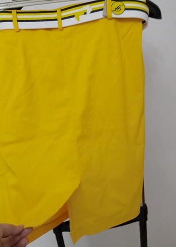 Sarı Kemerli Mini Etek - Görsel 7