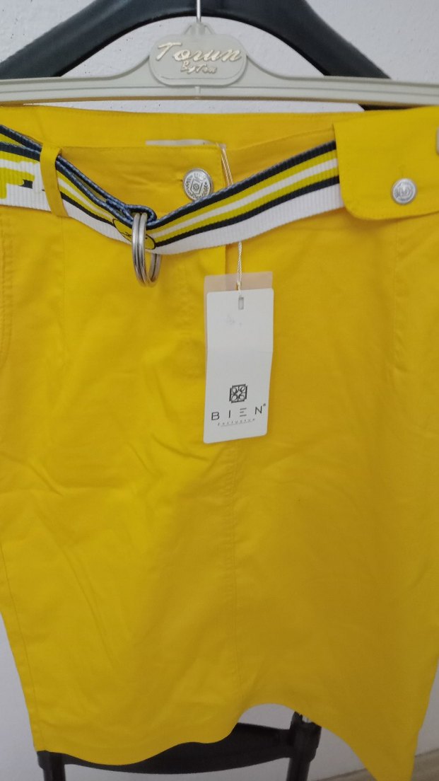 Sarı Kemerli Mini Etek - Görsel 2