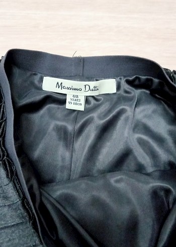 Massimo Dutti Gri Pilili Denim Mini Etek 3 4 yas