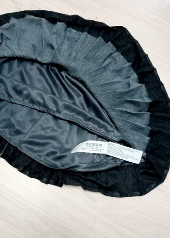 diğer Beden Gri Pilili Denim Mini Etek 3 4 yas