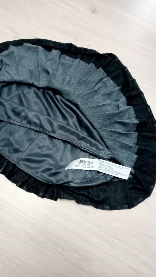 Gri Pilili Denim Mini Etek 3  4 yas - Görsel 3