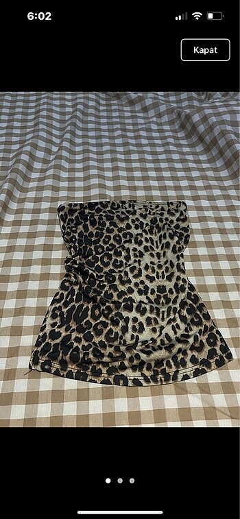 Bershka STRAPLEZ LEOPAR DESENLİ ÜST