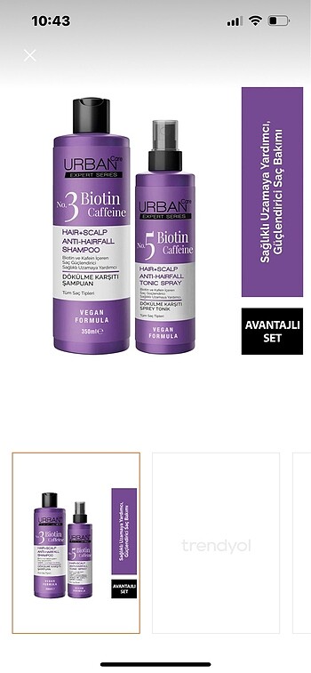 URBAN CARE KAFEİN İÇEREN SPREY VE ŞAMPUAN