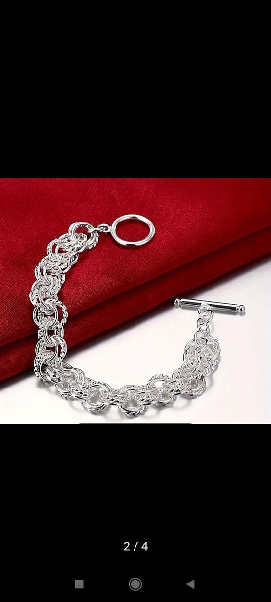 zincir gümüş bileklik - Görsel 2