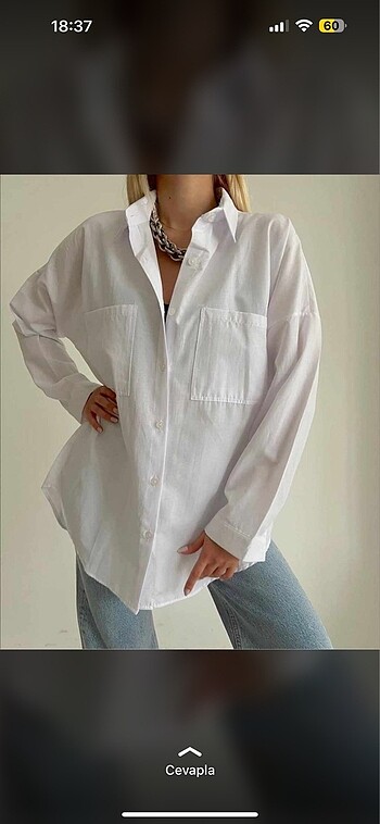 Zara Beyaz oversize gömlek