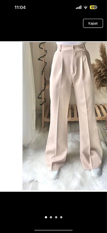 Zara Ekru palazzo pantolon