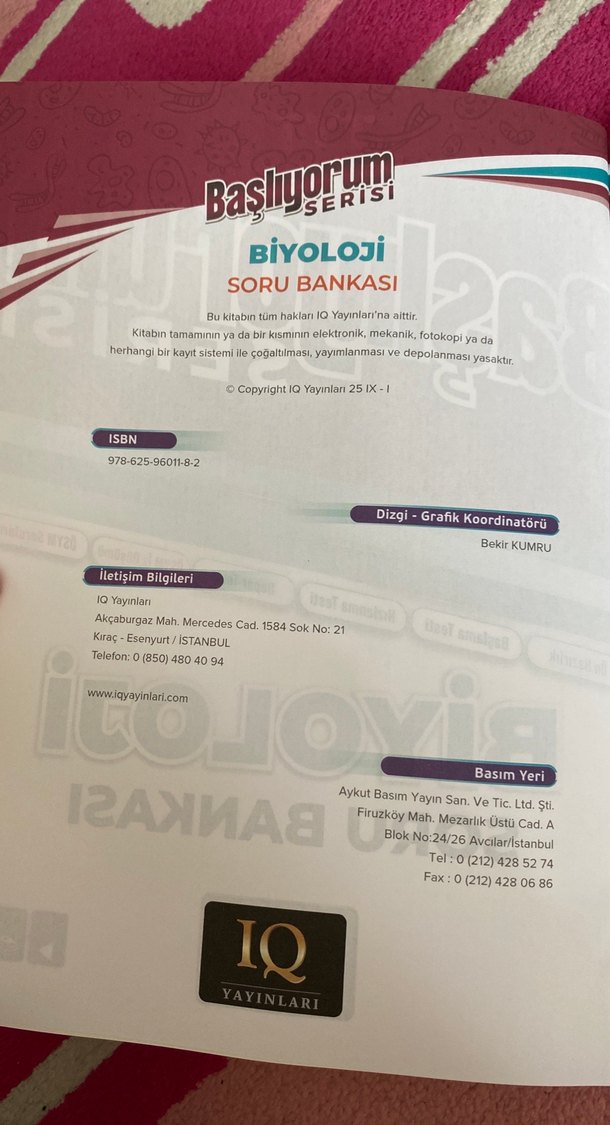 TYT Başlıyorum Serisi Biyoloji Soru Bankası - Görsel 2