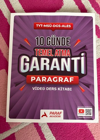 Paraf Akademi 10 Günde Paragraf Video Ders Kitabı