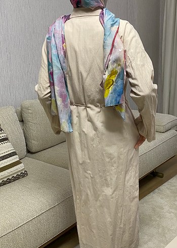 Bej Kadın Uzun Keten Elbise - Görsel 6