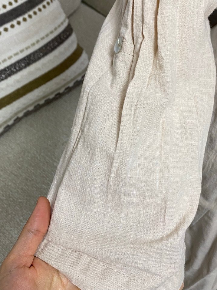 Bej Kadın Uzun Keten Elbise - Görsel 2