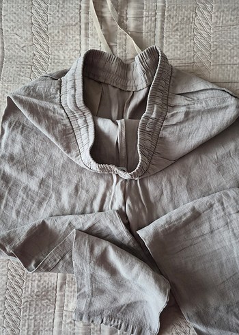 Bej renginde kadın rahat pantolon - Görsel 5