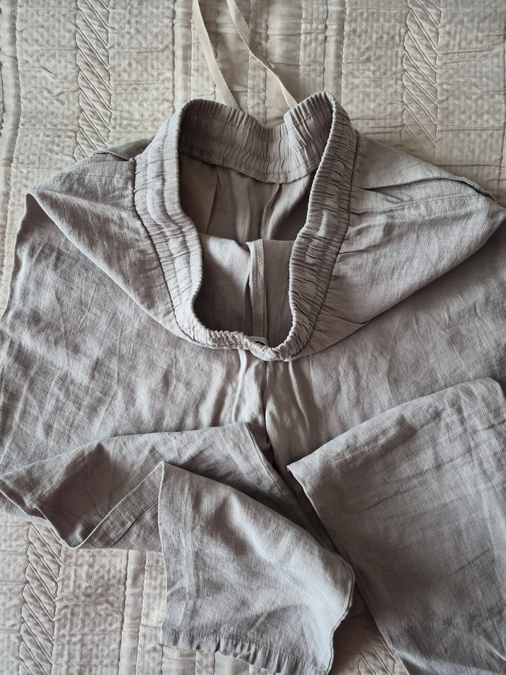 Bej renginde kadın rahat pantolon - Görsel 5