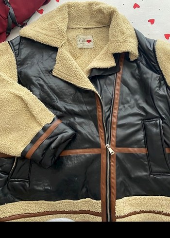 xl Beden Kürklü Kahverengi Deri Kadın Ceket