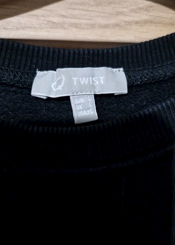 Twist Siyah Uzun Kollu Puantiyeli Sweatshirt