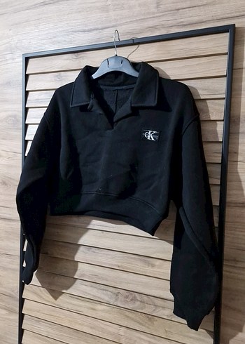 Diğer Düğmeli Siyah Kadın Sweatshirt