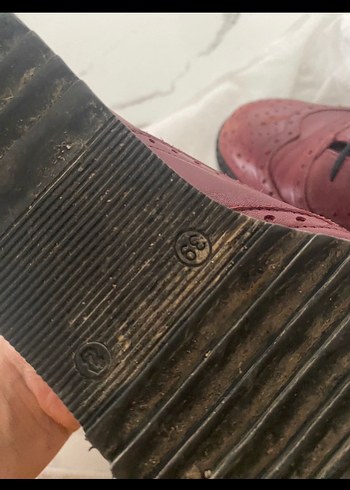 Bordo Deri Kadın Klasik Ayakkabı - Görsel 3