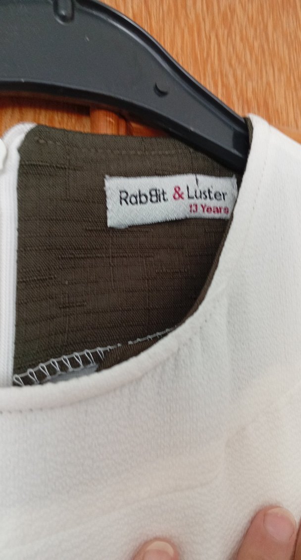 Uzun Bej Keten Elbise, Fırfırlı, Bol Kesim - Görsel 4