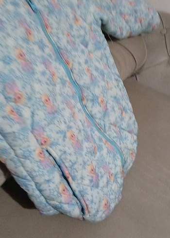 Mavi Kapüşonlu Kız Bebek Kayak Tulumu - Görsel 4