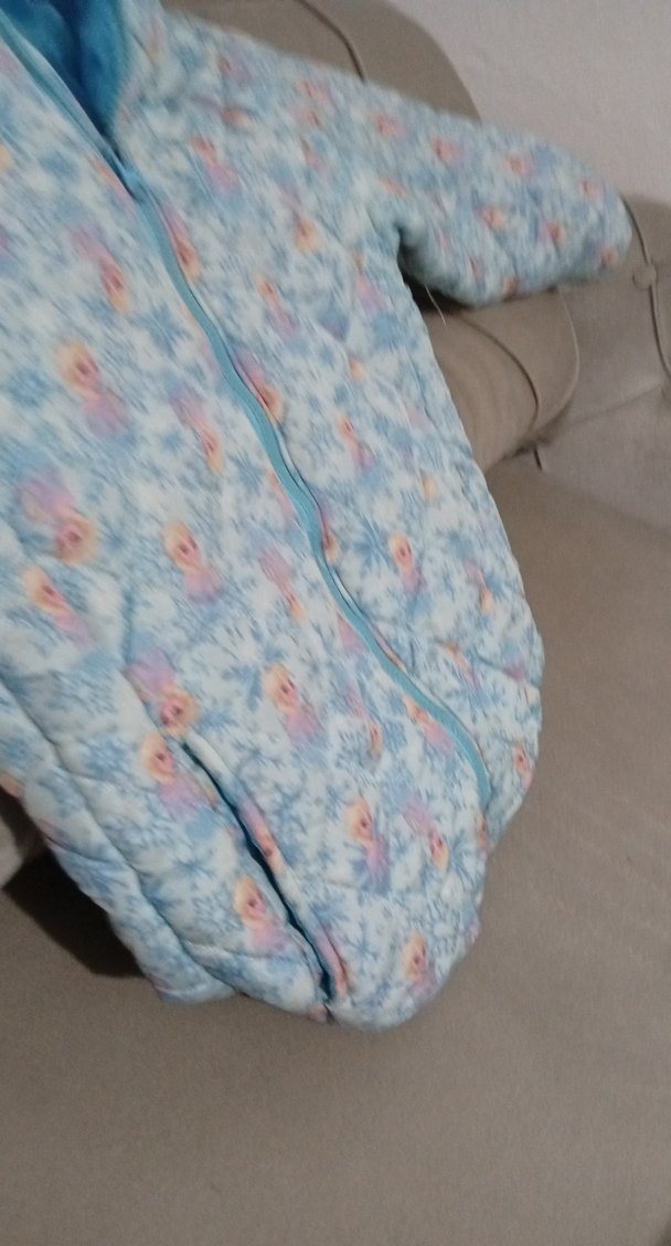 Mavi Kapüşonlu Kız Bebek Kayak Tulumu - Görsel 4