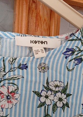 Mavi Çiçek Desenli Uzun Hamile Elbisesi - Görsel 4