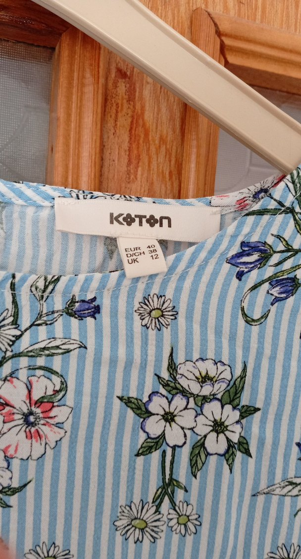 Mavi Çiçek Desenli Uzun Hamile Elbisesi - Görsel 4