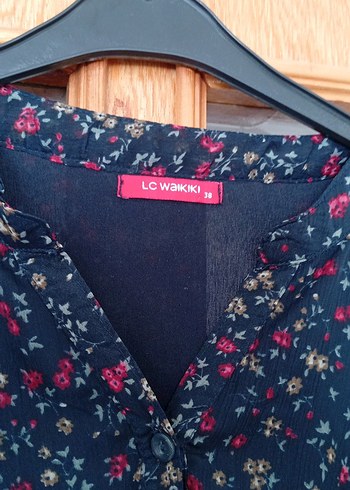 Lacivert Bohem Midi Elbise V Yaka Fırfırlı - Görsel 4