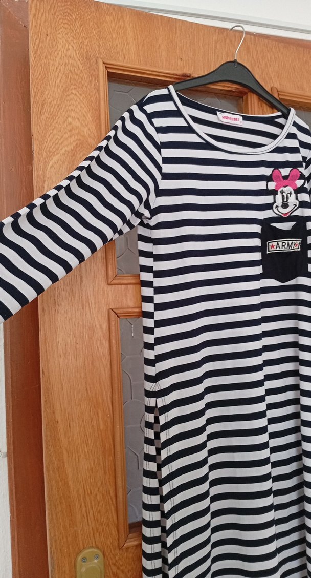 Çizgili Uzun Kollu Hamile Tunik - Görsel 2