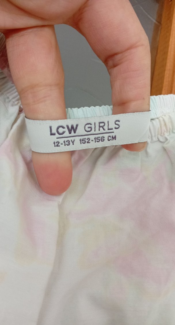 Pembe Pastel Bağlama Desenli Midi Elbise - Görsel 3