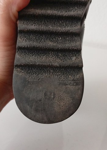 Siyah Deri Stiletto Topuklu Punk Bot 34 numara - Görsel 3