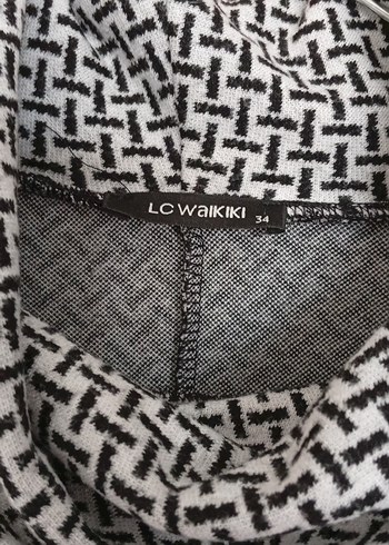 Gri Uzun Kollu Yüksek Yakalı Triko Elbise - Görsel 4