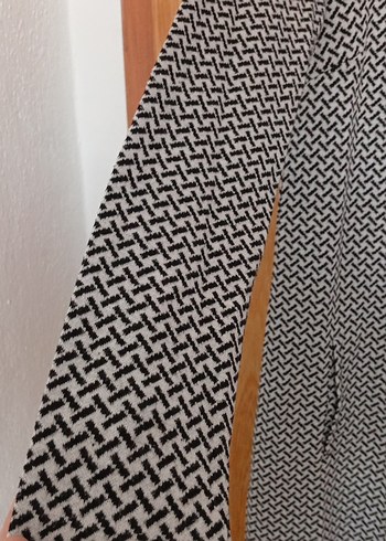 Gri Uzun Kollu Yüksek Yakalı Triko Elbise - Görsel 3