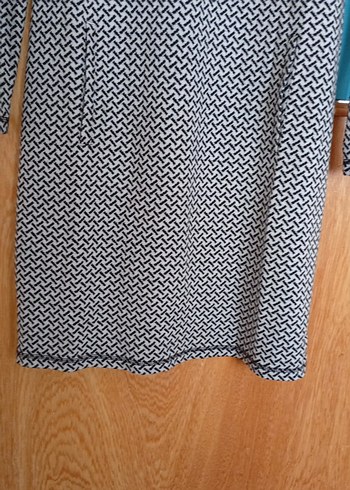 Gri Uzun Kollu Yüksek Yakalı Triko Elbise - Görsel 2