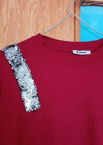 Bordo Uzun Kollu Triko Tunik - Görsel 2