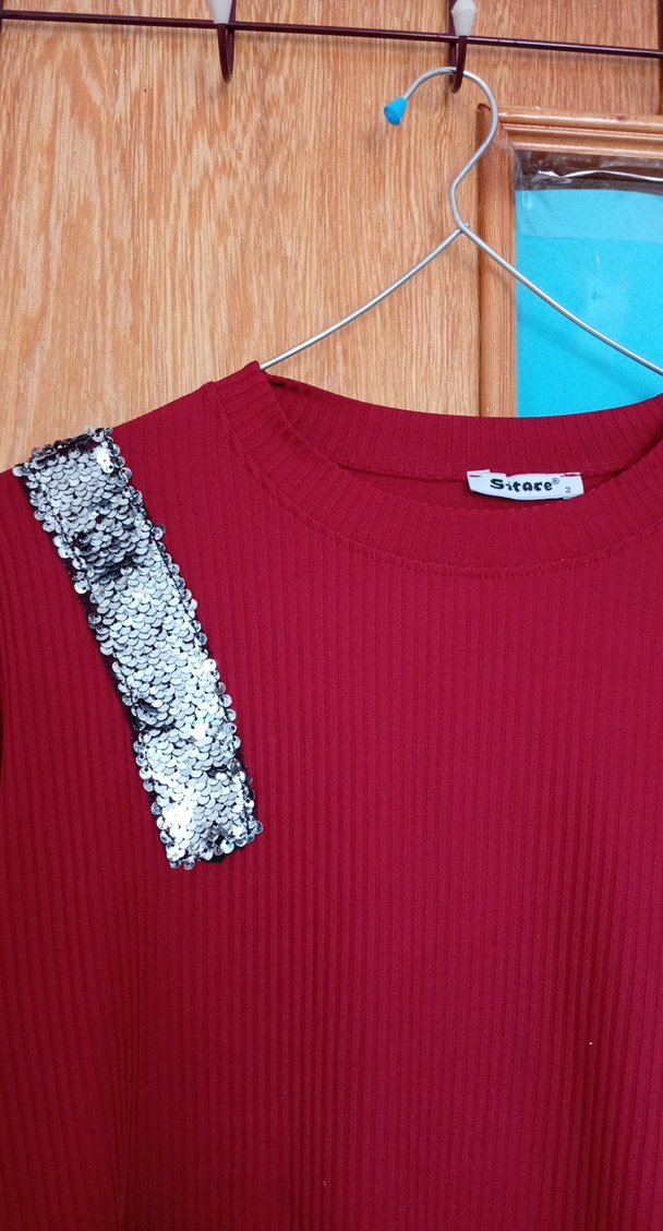 Bordo Uzun Kollu Triko Tunik - Görsel 2