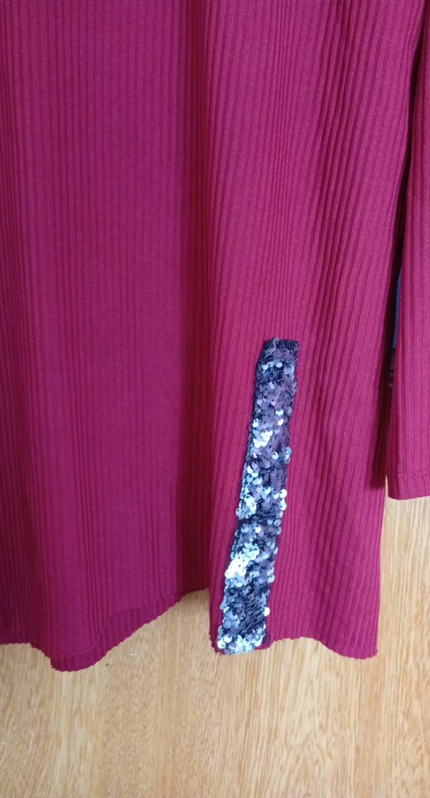 Bordo Uzun Kollu Triko Tunik - Görsel 3