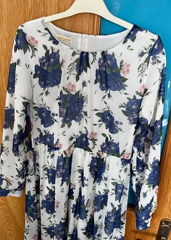 Çiçek Desenli Uzun Kollu Kadın Elbise - Görsel 5