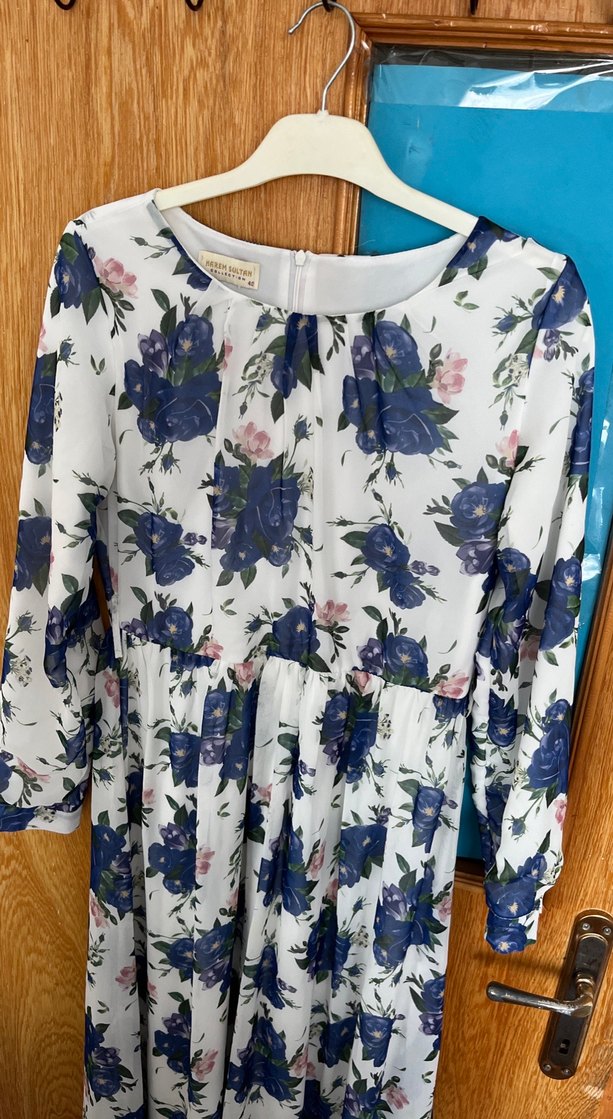 Çiçek Desenli Uzun Kollu Kadın Elbise - Görsel 5