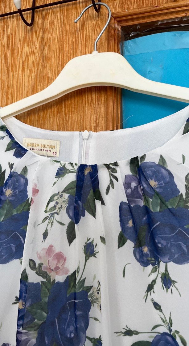 Çiçek Desenli Uzun Kollu Kadın Elbise - Görsel 4