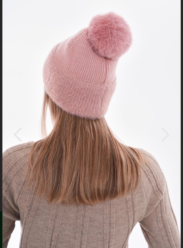 Pembe Ponponlu Örgü Kadın Bere - Görsel 3