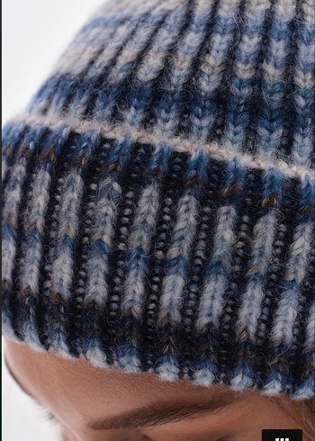 Kadın Mavi Gri Örgü Bere - Görsel 5