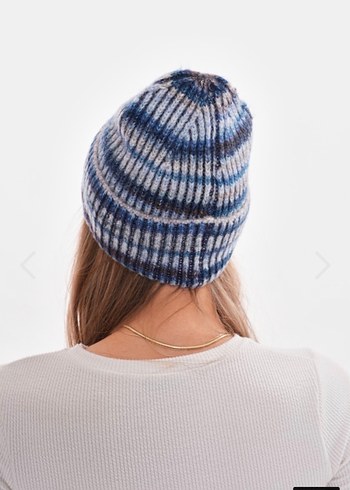 Kadın Mavi Gri Örgü Bere - Görsel 3