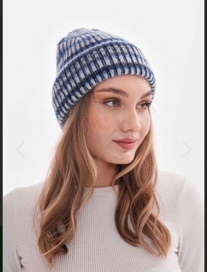 Kadın Mavi Gri Örgü Bere - Görsel 2
