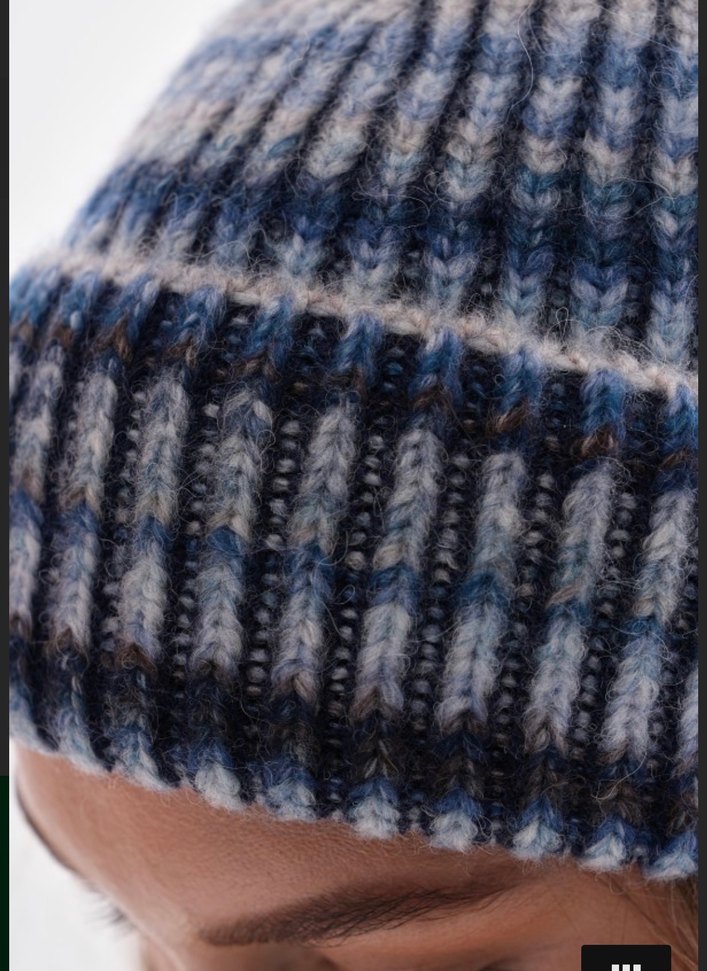 Kadın Mavi Gri Örgü Bere - Görsel 5