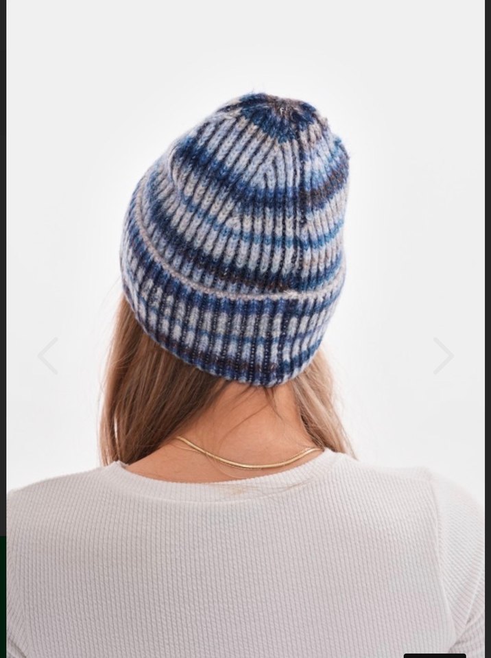 Kadın Mavi Gri Örgü Bere - Görsel 3