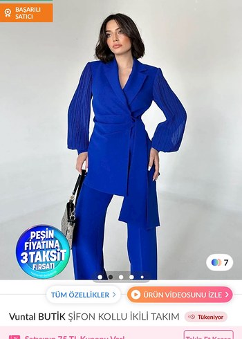 Mavi Piliseli vuntal butik Takım