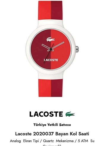 Orijinal Lacoste Kadın Saat