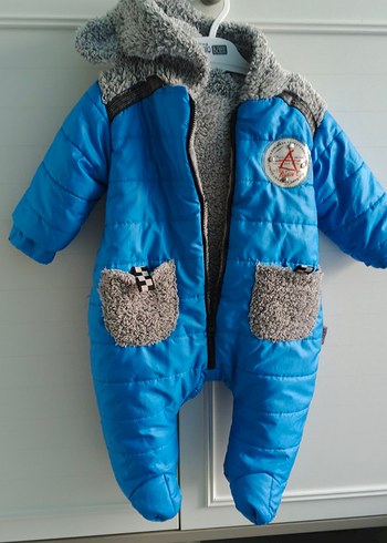 Mavi Kürklü Bebek Kayak Tulumu - Görsel 2