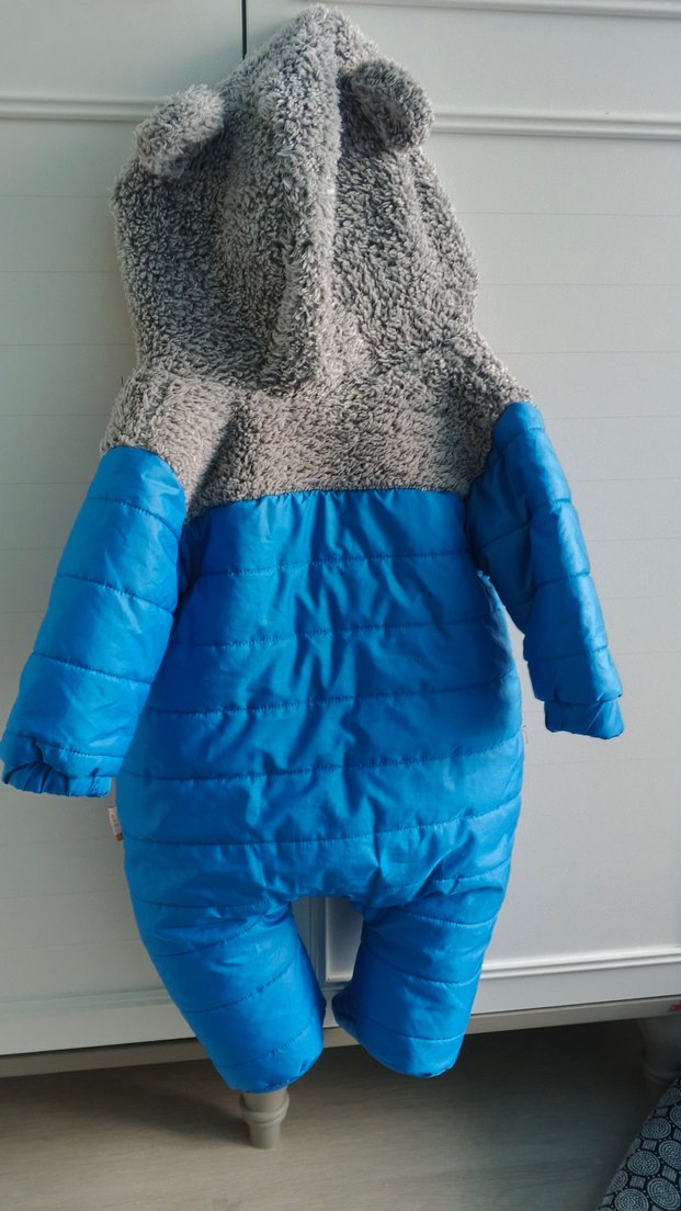 Mavi Kürklü Bebek Kayak Tulumu - Görsel 5