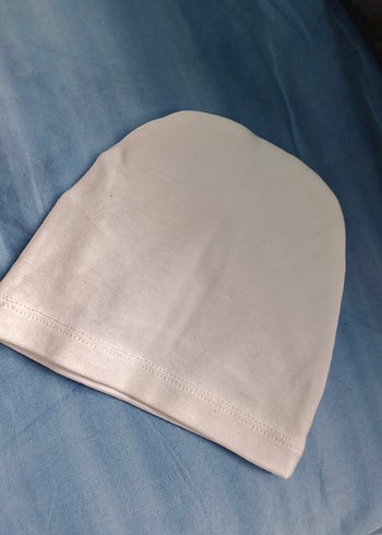 Beyaz Pamuklu bebek şapka bere"I MOM" - Görsel 2